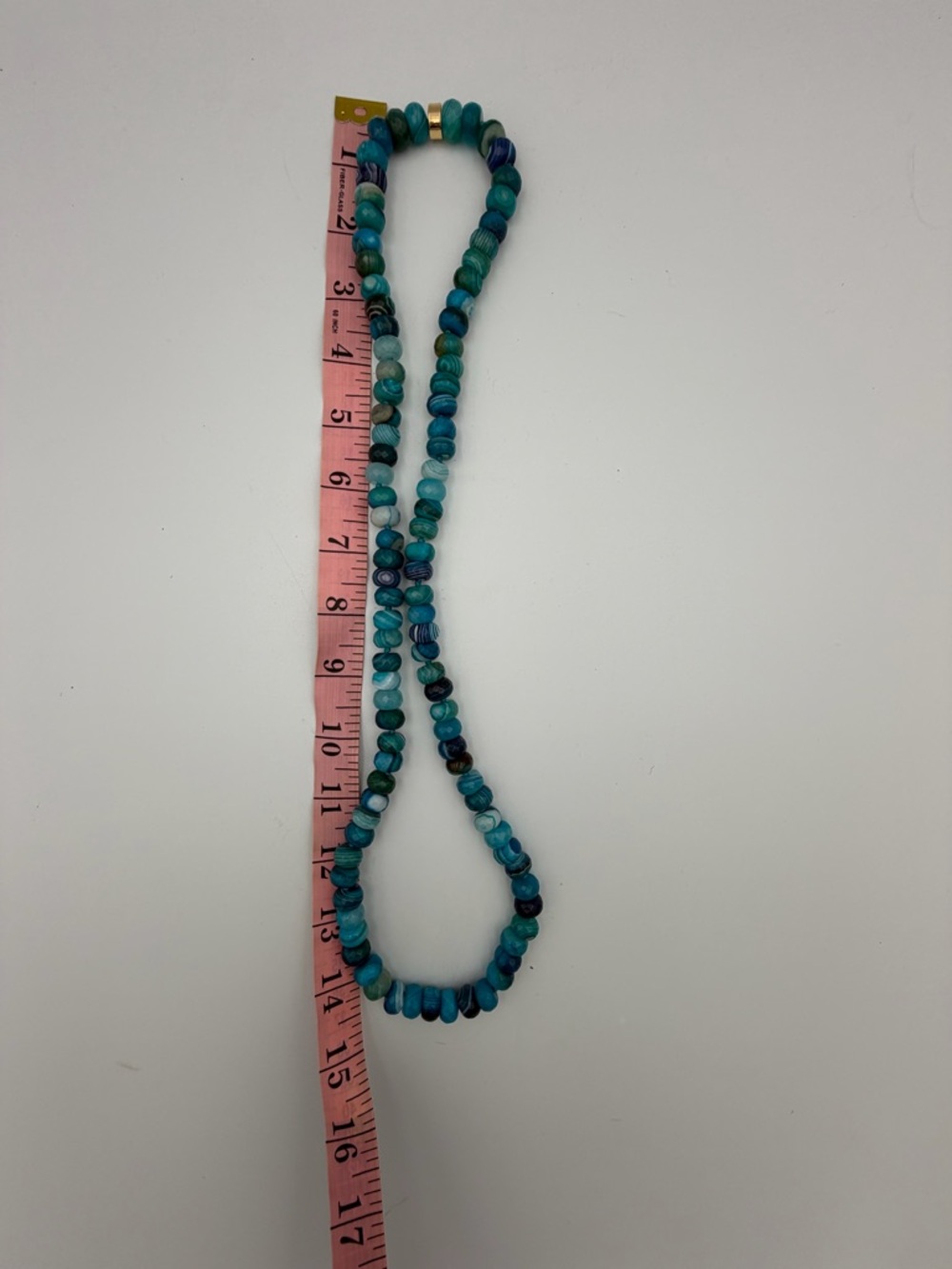 Blue Agate Beaded Necklace - Women Jewelry - Picture 2 of 3